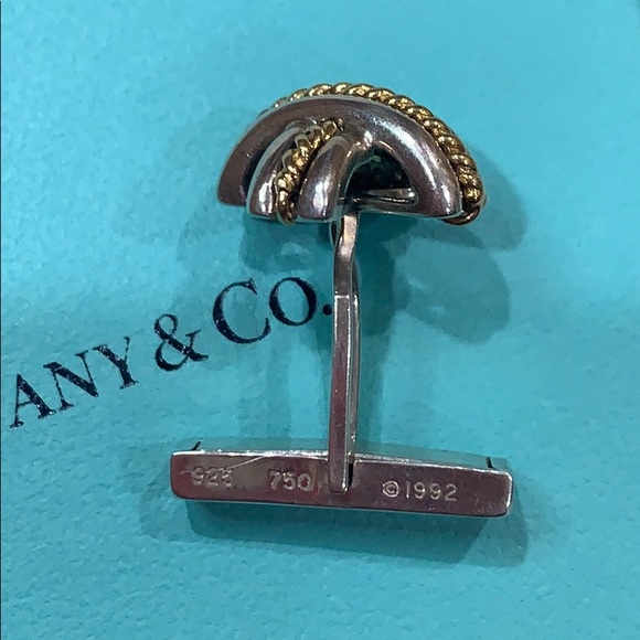 18k rope 925 Tiffany cuff links 925 750 - Picture 3 of 3